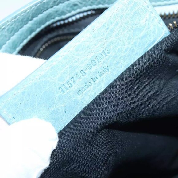 BALENCIAGA The City Hand Bag Leather 2way Light Blue Auth - Picture 8 of 16